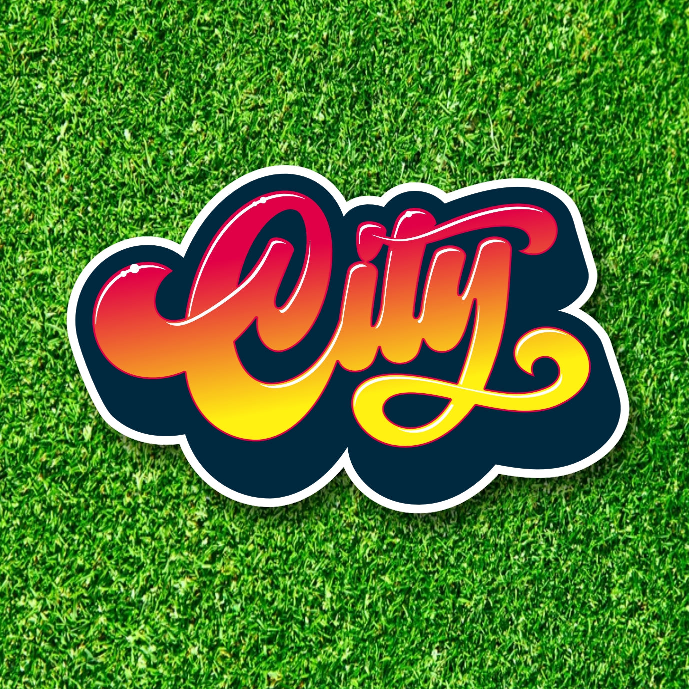 City Script Sticker